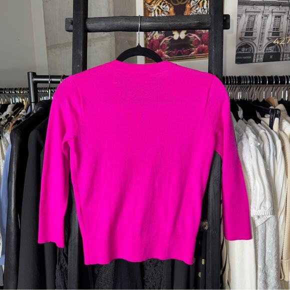 Kate Spade XS Hot Pink Wool Cardigan with Rhinestone Studs - Picture 6 of 7